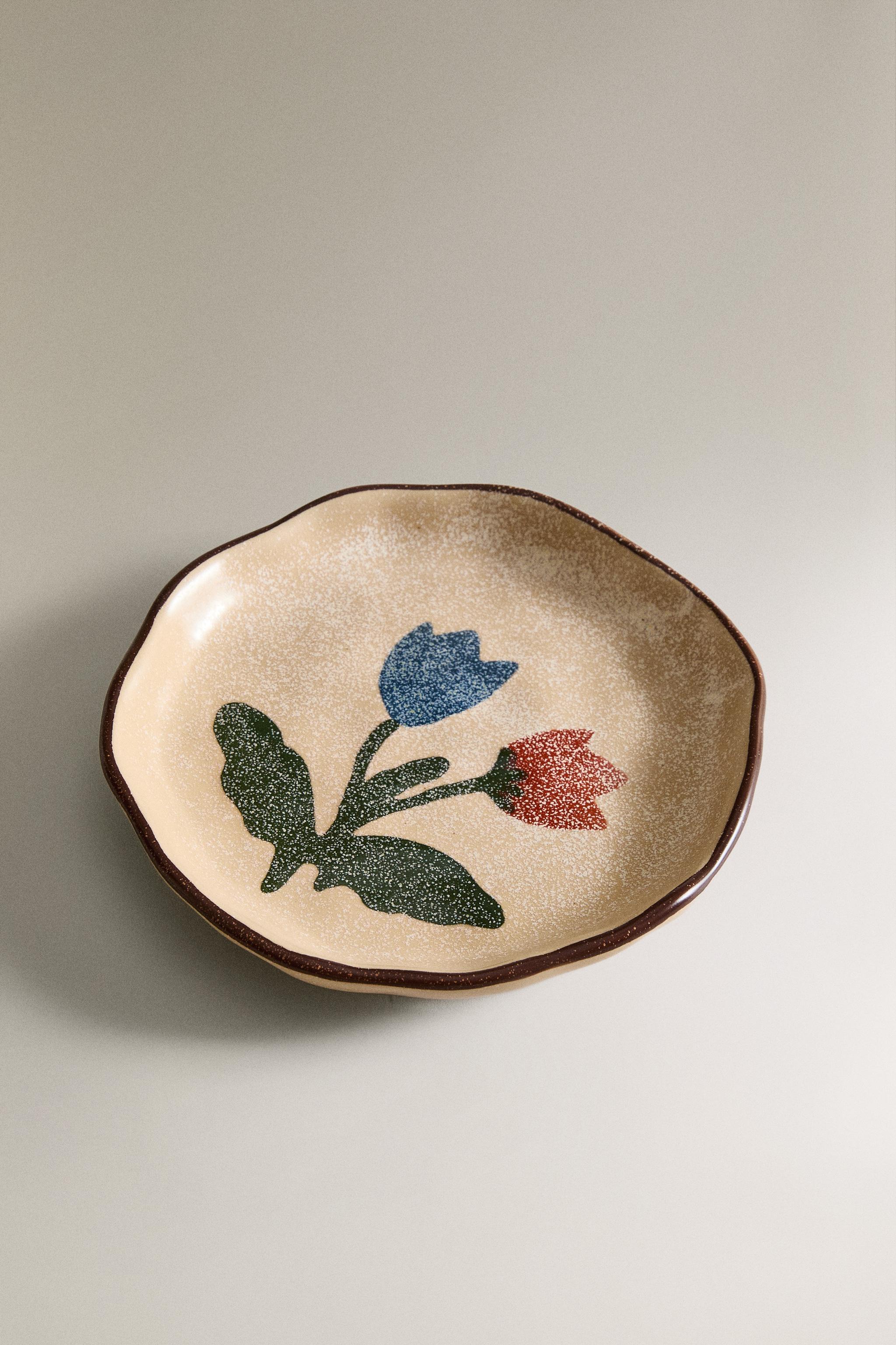 PLAT TERRE CUITE FLORAL